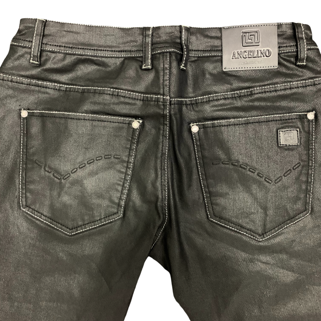 Angelino - Classic Fit - Wax Coated Black Jean -Style A18
