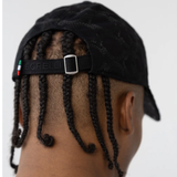 The Etorre Embroidered Peak Cap - Black